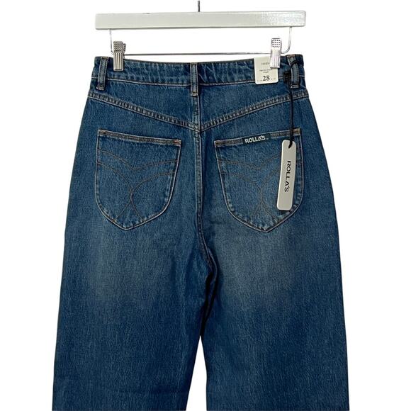 ROLLA'S JEANS WOMEN SIZE 10/28 HIGH RISE RELAXED STRAIGHT DARK VINTAGE BLUE - Picture 9 of 15